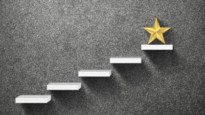 stylistic photo of a star on a step ladder representing an award