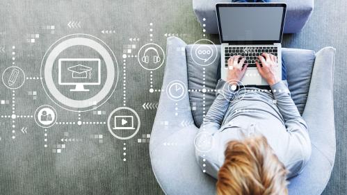 A person working on a laptop